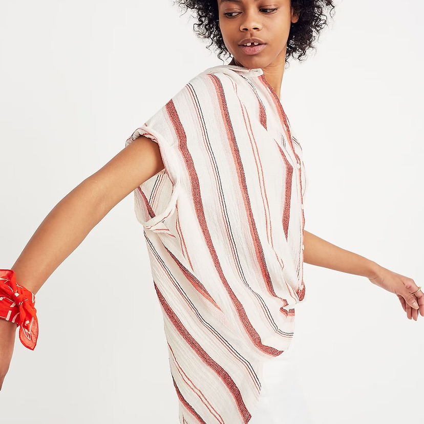 Madewell Central Shirt In Albee Stripe Top